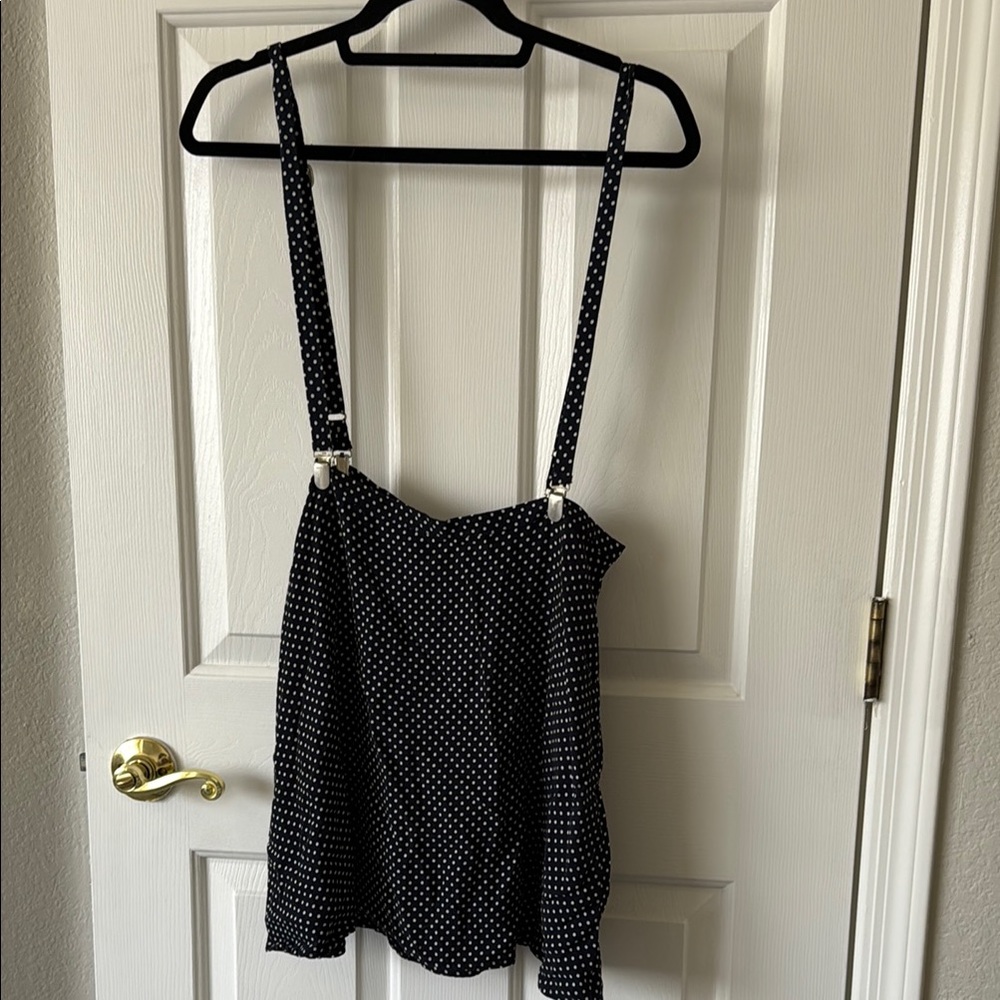 Black Polka Dot Suspender Mini Skirt (XS/S)